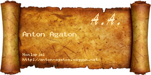 Anton Agaton névjegykártya